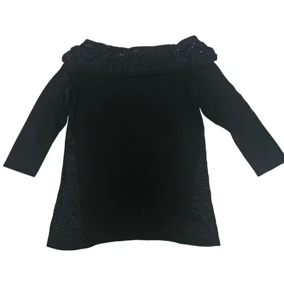 White House Black Market Cashmere Blend Sparkly Off-Shoulder Pullover Sweater S - Picture 3 of 11
